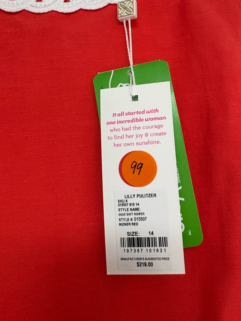 NWT Lilly Pulitzer Sadie Shift Romper in Mizner Red 14 - Picture 5 of 7